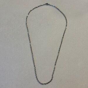 Silver Chain Shiny Necklace Minimalist Thin Link Chain Men's And Womens